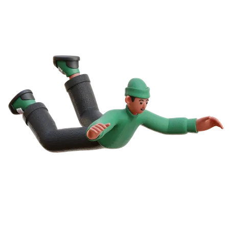 Man falling down  3D Illustration