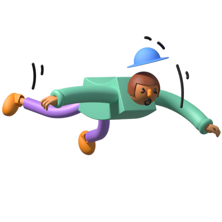 Man falling down  3D Illustration