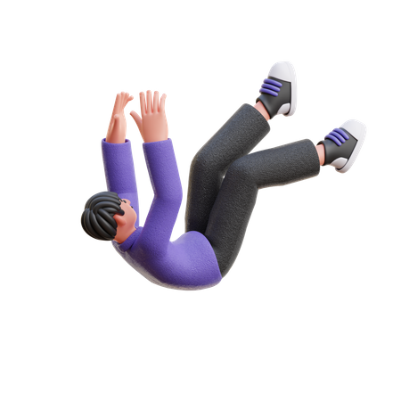 Man Falling Pose  3D Icon