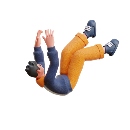 Man Falling Pose  3D Icon