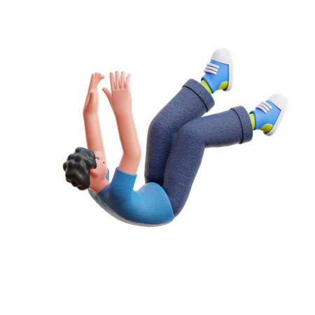 Man Falling Pose  3D Icon