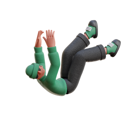 Man Falling Pose  3D Icon