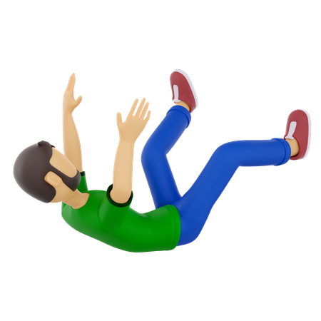 Man Falling Pose  3D Icon