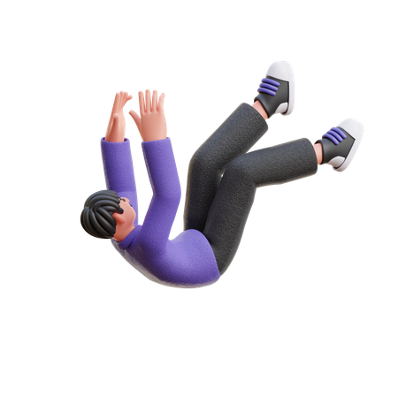 Man Falling Pose  3D Illustration