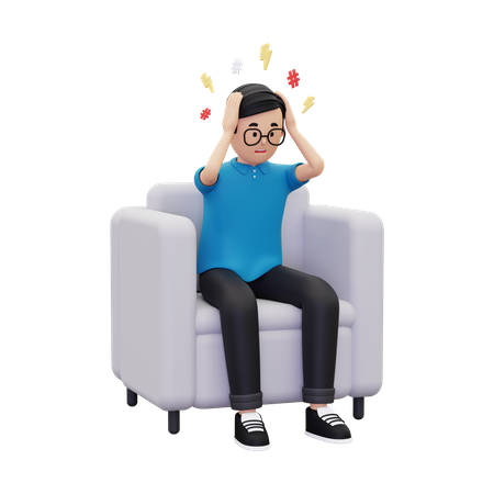 Man feeling anxiety  3D Illustration