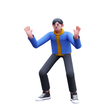 Man Feeling Shocked  3D Icon