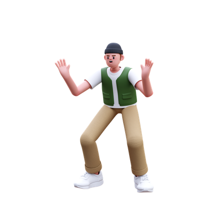 Man Feeling Shocked  3D Icon