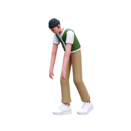 Man Feeling Tired  3D Illustration