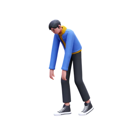 Man Feeling Tired  3D Illustration