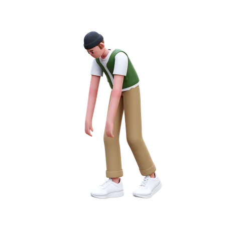 Man Feeling Tired  3D Illustration