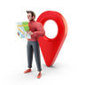 boy holding map emoji 3d