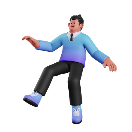 Man Floating Fall  3D Icon
