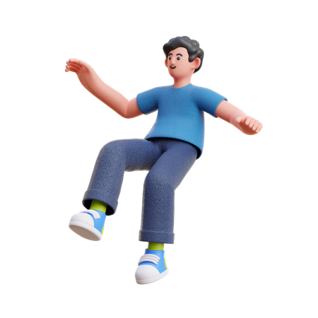 Man floating in air  3D Icon