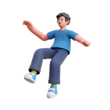 Man floating in air  3D Illustration