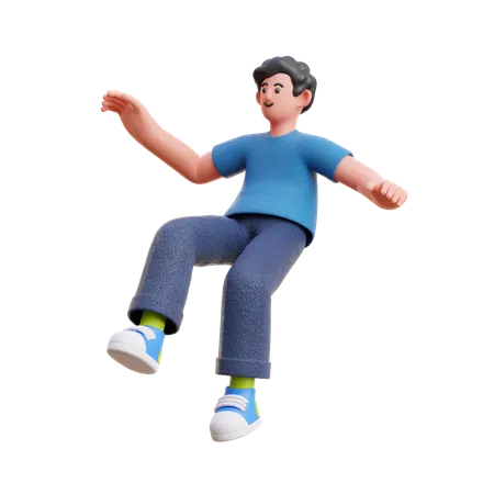 Man floating in air  3D Illustration