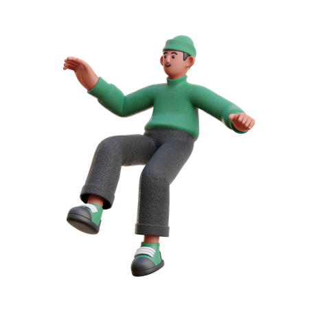 Man floating in air  3D Illustration