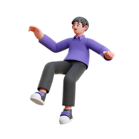 Man floating in air  3D Illustration