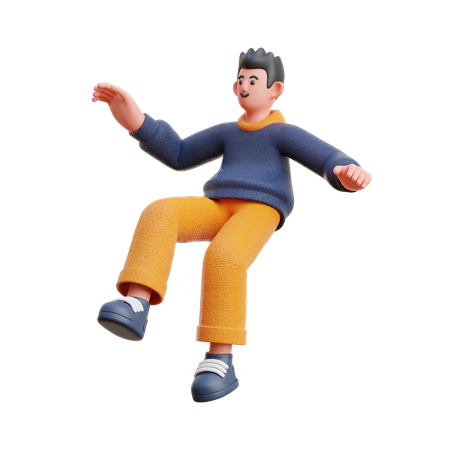 Man floating in air  3D Illustration