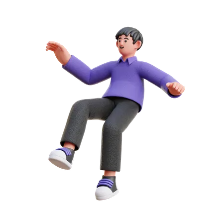 Man floating in air 3D Illustration