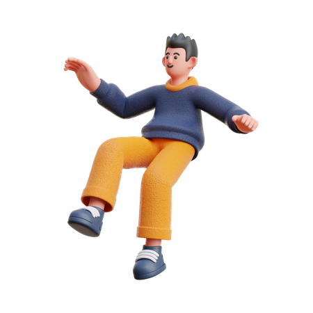 Man floating in air 3D Illustration