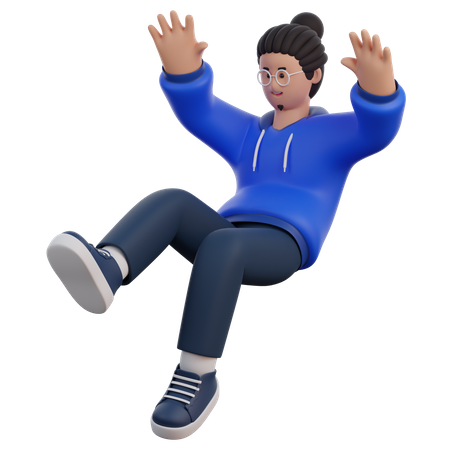 Man Floating In Air  3D Icon