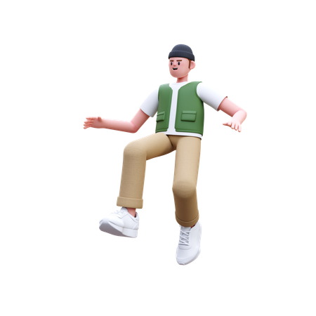 Man Flying In Air  3D Icon