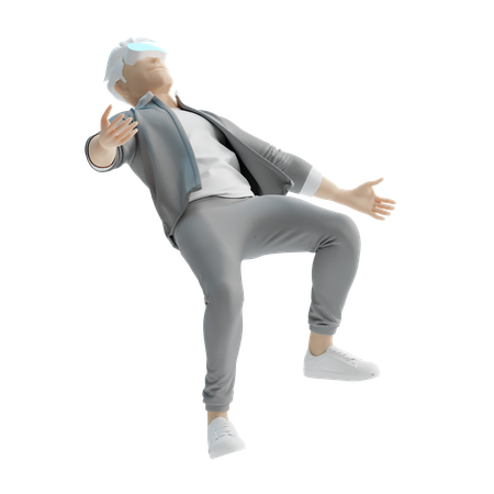 Man flying with vr  3D Icon