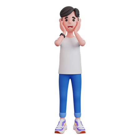 Man Frowning And Having Trouble  3D Illustration