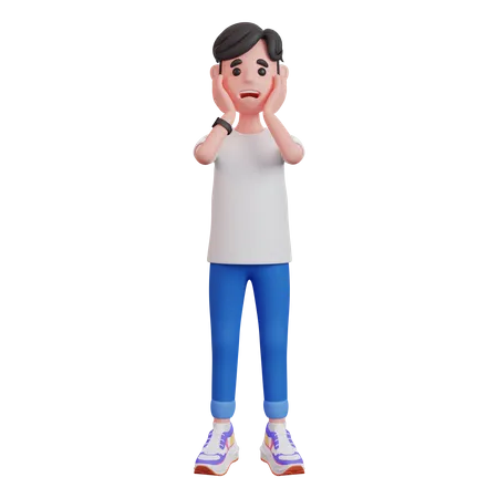 Man Frowning And Having Trouble  3D Illustration