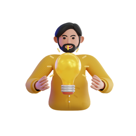 Man getting creative idea  3D Icon