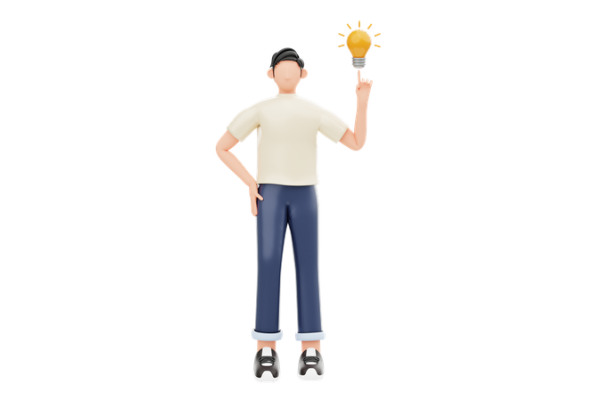 Man Getting Idea  3D Icon