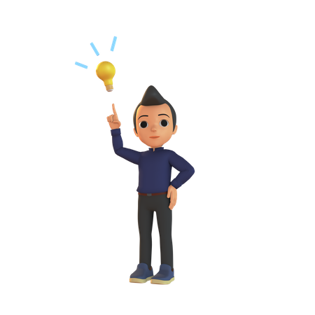 Man Getting Idea  3D Icon