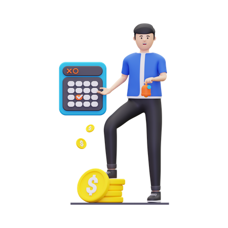 Man getting pay later notification  3D Icon