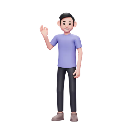 Man give well done gesture  3D Illustration