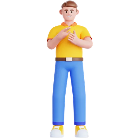 Man Giving Applause  3D Illustration