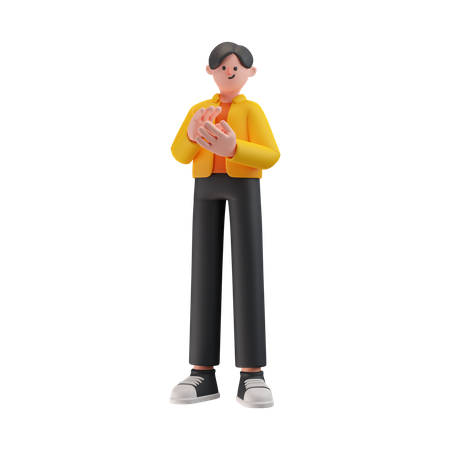 Man Giving Appreciation  3D Icon