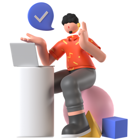 Man Giving Approval  3D Icon