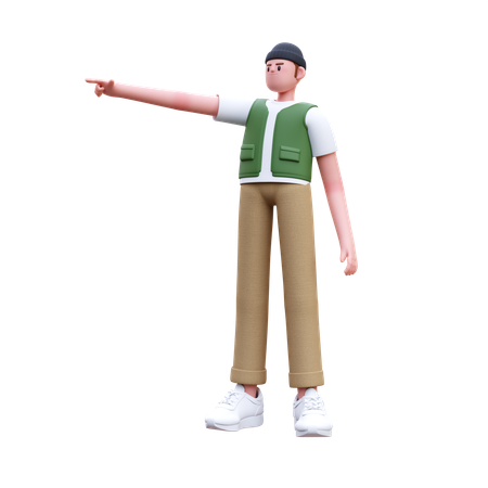 Man Giving Direction  3D Icon
