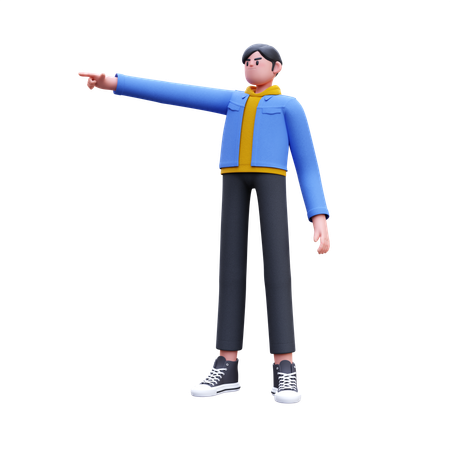 Man Giving Direction  3D Illustration