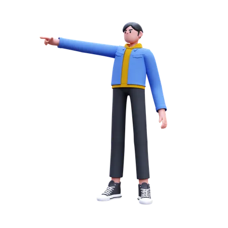 Man Giving Direction  3D Illustration