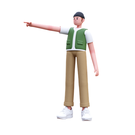 Man Giving Direction  3D Illustration