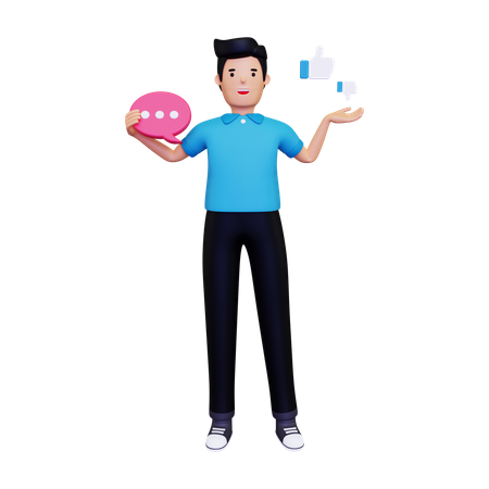 Man giving feedback  3D Icon