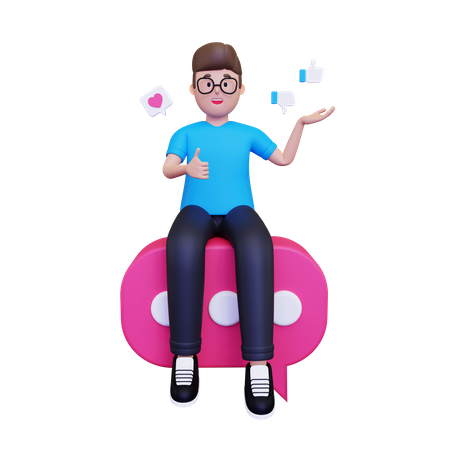 Man giving feedback  3D Icon