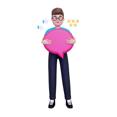 Man giving feedback  3D Icon