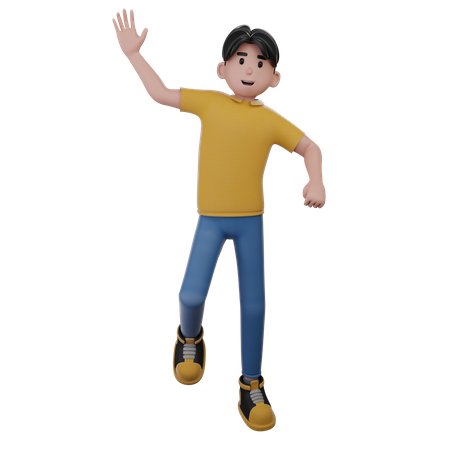 Man Giving High Five  3D Illustration