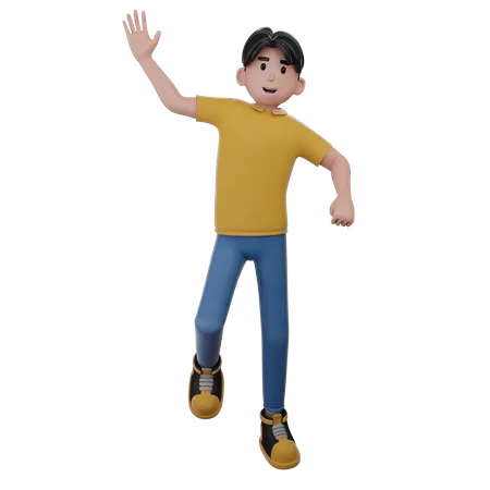 Man Giving High Five  3D Illustration