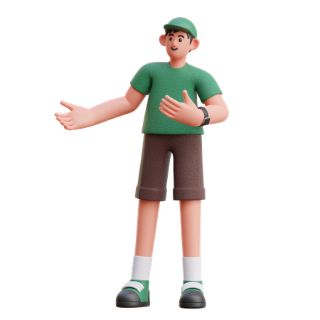 Man giving introduction  3D Icon