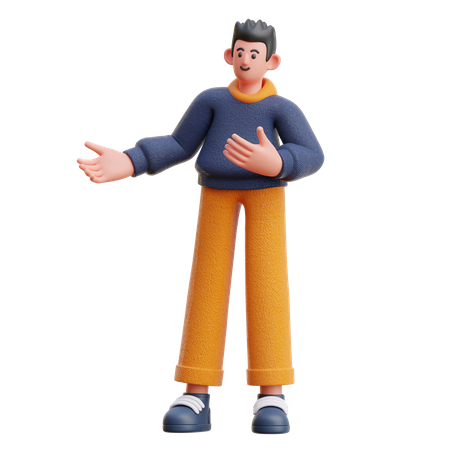 Man giving introduction  3D Icon