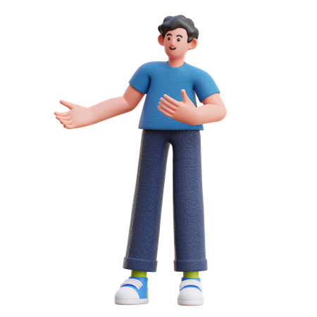 Man giving introduction  3D Icon
