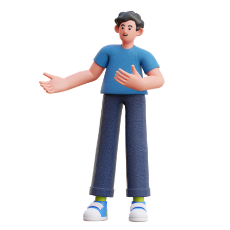 Man giving introduction  3D Illustration